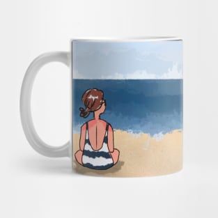 lady on the beach Mug